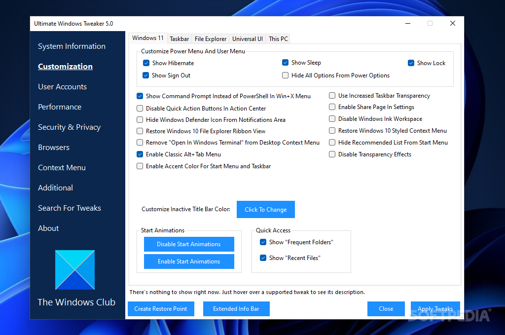 Ultimate Windows Tweaker 5.1 for Windows 11 Free Download