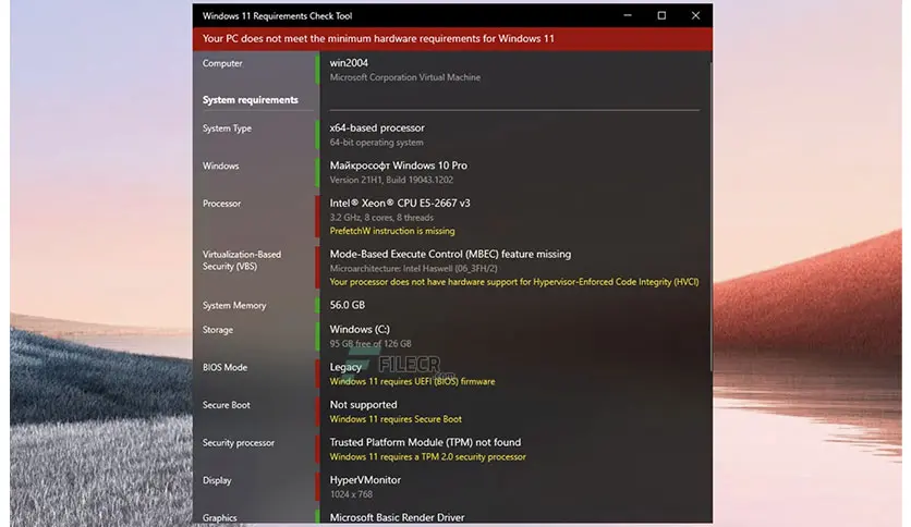 Windows 11 Requirements Check Tool 1.5.0 Free Download